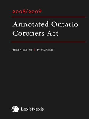 cover image of Annotated Ontario Coroners Act